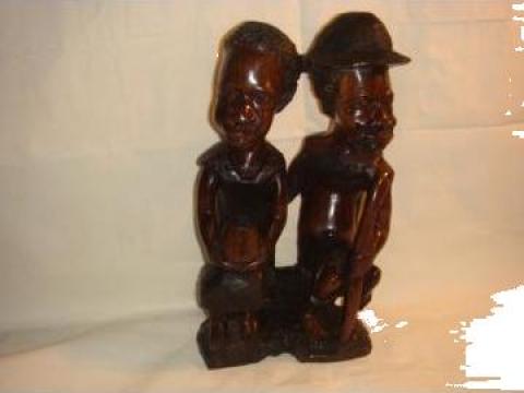Statuete pereche lemn Ebony - Arta Africana de la Afroart Import Export Srl