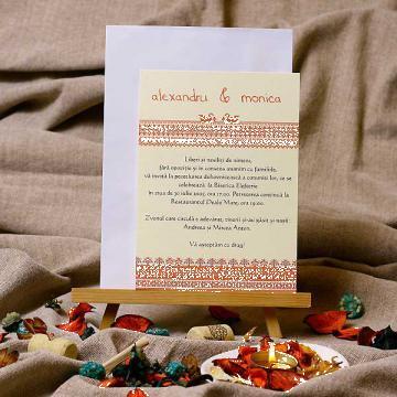 Invitatie de nunta traditionala romaneasca Mara