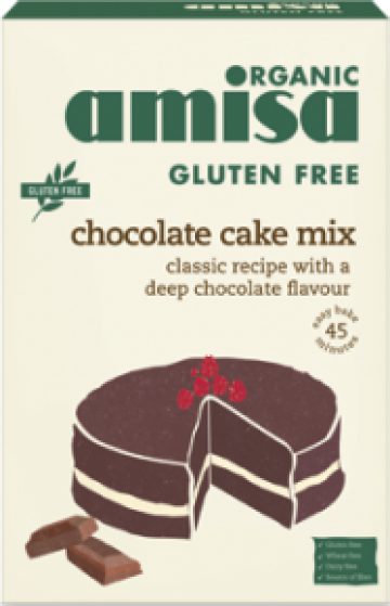 Mix pentru tort cu ciocolata fara gluten bio, 400 g, Amisa