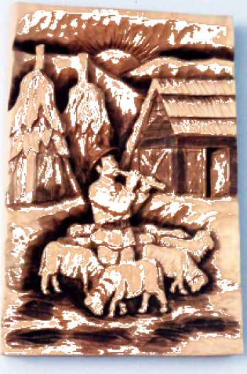 Sculptura Ciobanas cu fluier de la Marincu George