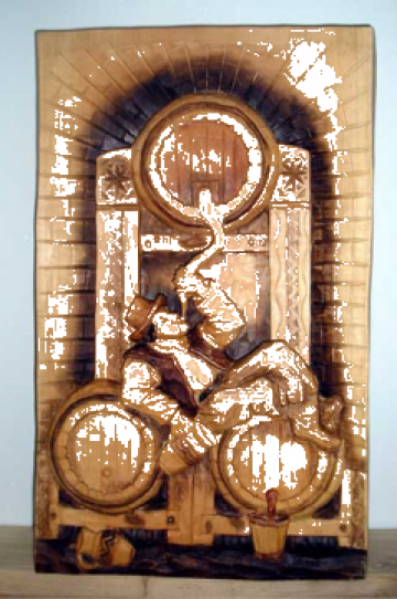Sculptura Betiv pe butoaie de la Marincu George