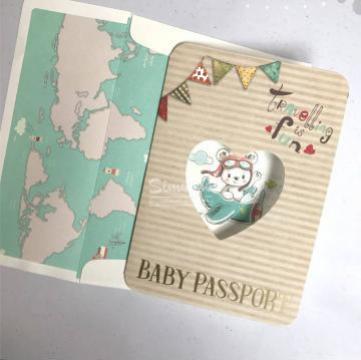 Invitatie botez Baby passport cu plic de la Simonne