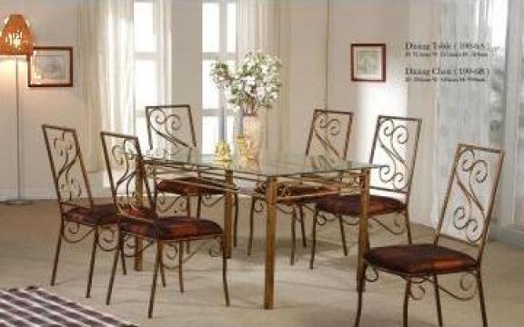 Set mobilier, masa dining + 6 scaune sezut tapitat