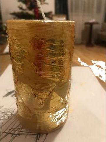 Lumanare invelita in foita de aur 24K