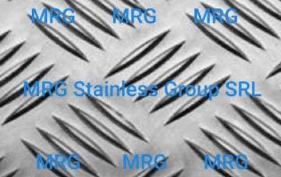 Tabla aluminiu striata antialunecare 5 bare 2.5x1000x2000mm de la MRG Stainless Group Srl