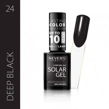 Lac de unghii Solar Gel, Revers, 12 ml, Deep Black, negru de la M & L Comimpex Const SRL