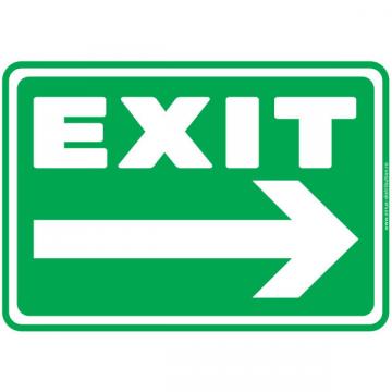 Indicator autocolant Exit dreapta, PVC plastifiat - A4