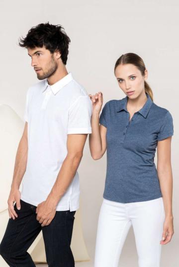 Tricou Short Sleeve Melange Polo Shirt de la Top Labels
