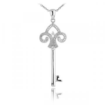 Colier din argint Diamond Baroque Key