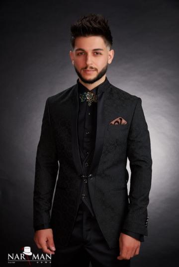 Costum mire/ginere colectia 2021 - Smoking elegant, negru de la Narman - Tuxedo