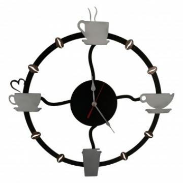 Ceas de perete metalic Krodesign Coffee Time, diametru 50 cm de la Viva Metal Decor Srl