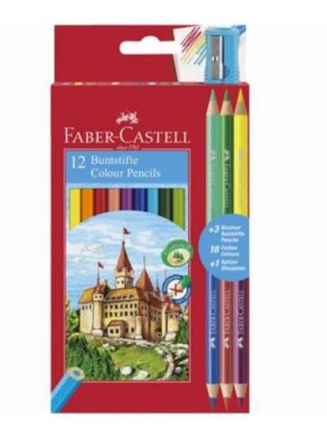 Creioane colorate 15 bucati Faber-Castell de la Pepitashop.ro