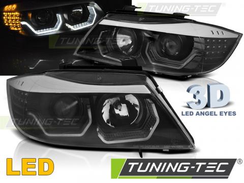 Faruri 3D LED compatibile cu BMW seria 3 E90 05-08 negru