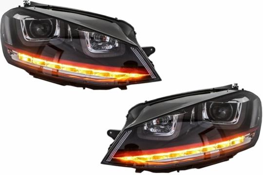 Faruri 3D LED compatibile cu VW Golf 7 VII (2012-2017) R20