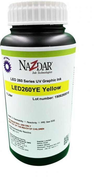 Cerneala LED UV 1L, Nazdar Seria 260, Yellow de la Z Spot Media Srl