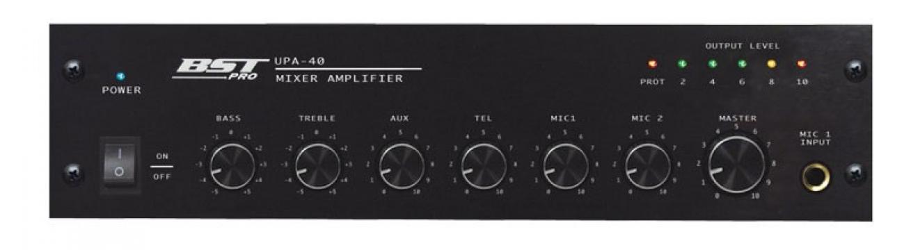 Amplificator mixer de linie BST UPA40, 100V, 40W de la Marco & Dora Impex Srl