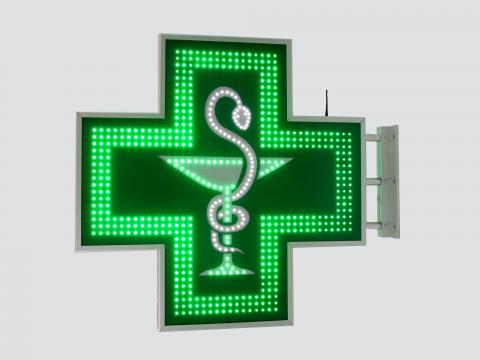 Cruce farmacie 900 x 900 semnalizare, Caduceu de la Smarsoft Electronic