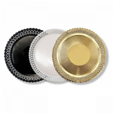 Discuri aurii dantelate 25cm (100buc) de la Practic Online Packaging Srl