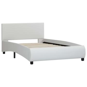 Cadru de pat, alb, 100 x 200 cm, piele ecologica