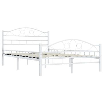Cadru de pat, alb, 120 x 200 cm, metal de la VidaXL