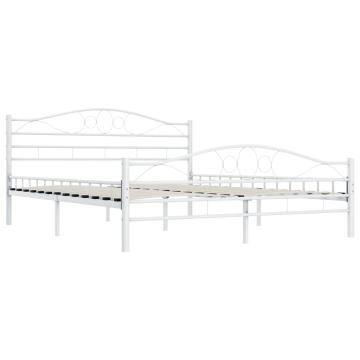Cadru de pat, alb, 140 x 200 cm, metal de la VidaXL
