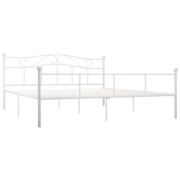 Cadru de pat, alb, 180 x 200 cm, metal de la VidaXL