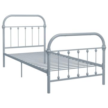 Cadru de pat, gri, 90 x 200 cm, metal