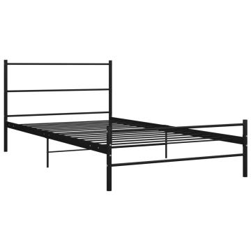 Cadru de pat, negru, 90 x 200 cm, metal de la VidaXL