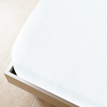 Cearsaf de pat cu elastic, alb, 160x200 cm, bumbac de la VidaXL
