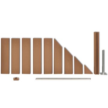 Panou pentru gard gradina din lemn compozit WPC, oblic, maro de la VidaXL