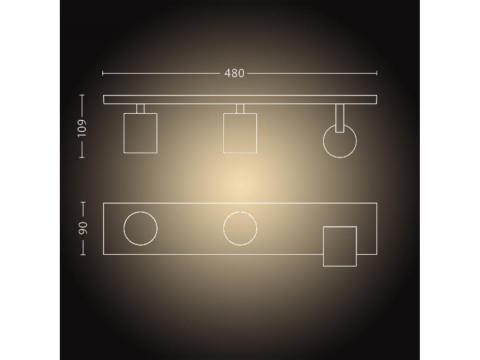 Spot LED triplu Runner Hue bar/tube black 3x5W 230V de la Etoc Online