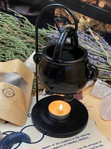 Lampa aromaterapie din ceramica cu suport din fier de la Myri Montaggi Srl