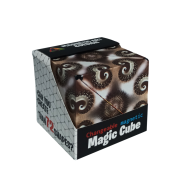 Jucarie Cub tangram magnetic, 3D Magic Cube, Forest