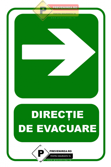 Indicatoare pentru directie de evacuare pentru dreapta de la Prevenirea Pentru Siguranta Ta G.i. Srl