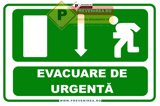 Indicatoare pentru evacuare de urgenta sageata in jos