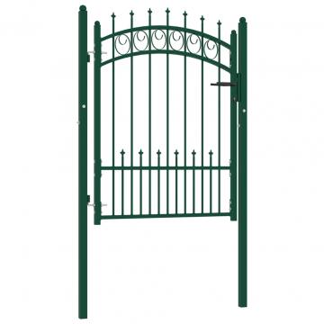 Poarta de gard cu tepuse, verde, 100x125 cm, otel