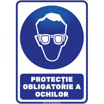 Indicator autocolant - Protectie obligatorie a ochilor - A4