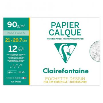 Hartie calc A4, 12 coli/plic, Clairefontaine
