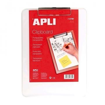 Clipboard simplu Apli, A4, plastic, transparent