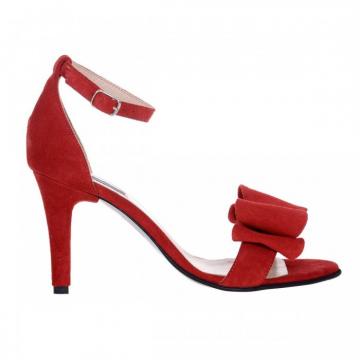 Sandale rosii piele intoarsa Gloria S45 de la Ana Shoes Factory Srl