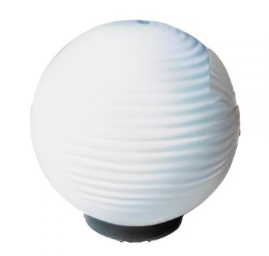 Glob 25 cm alb cu striatii orizontale suport drept