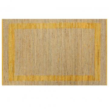 Covor manual, galben, 160 x 230 cm, iuta de la VidaXL