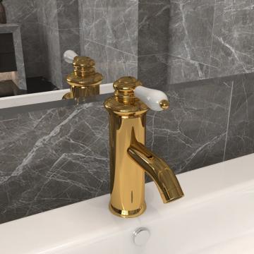 Robinet chiuveta de baie, auriu, 130x180 mm de la VidaXL