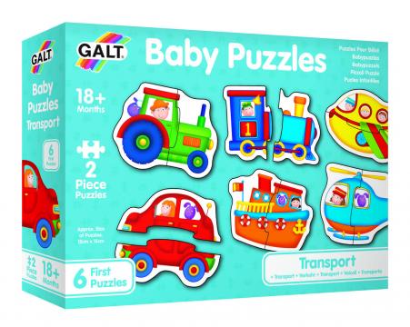 Joc Baby Puzzles: Set de 6 puzzle-uri Transport (2 piese)