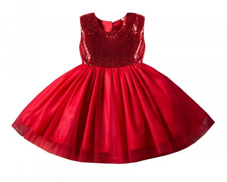 Rochita eleganta Nova, tulle, rosu cu paiete de la A&P Collections Online Srl-d