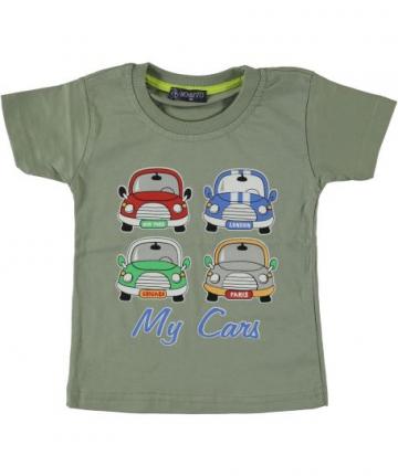 Tricou bumbac, Auto, baieti, verde olive