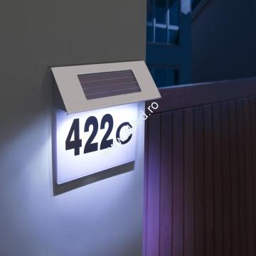 Numar de casa, cu iluminare LED, solara de la Alleed Srl