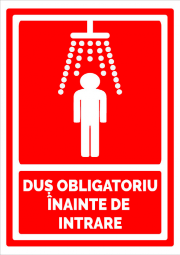 Indicator pentru dus obligatoriu inainte de intrare