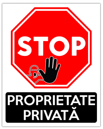 Indicator stop proprietate privata