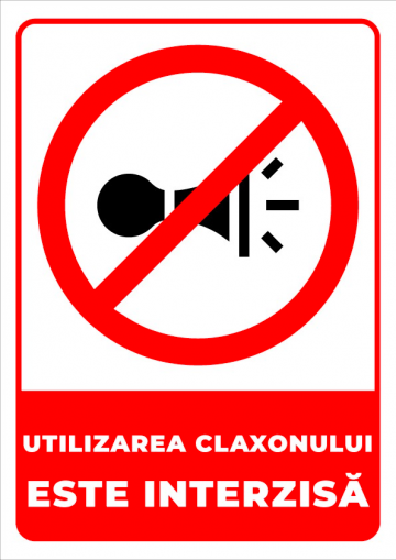 Indicator utilizarea claxonului este interzisa